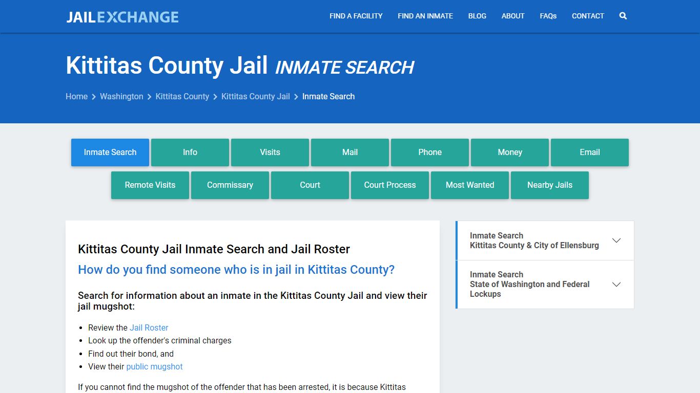 Inmate Search: Roster & Mugshots - Kittitas County Jail, WA