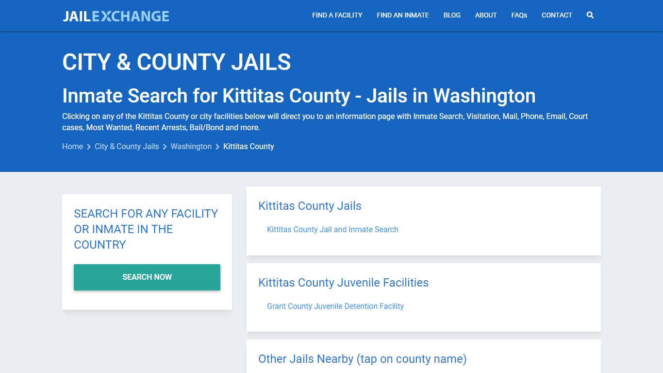 Inmate Search for Kittitas County | Jails in Washington - Jail Exchange